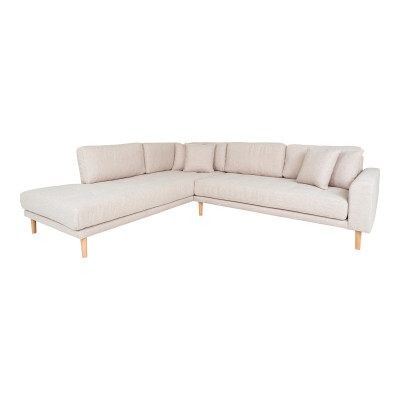 FRED-Ecksofa mit Chaiselongue links aus sandfarbenem Stoff