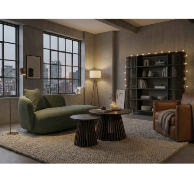 DAYTON-Grüne Stoff-Chaiselongue