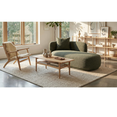 DAYTON-Chaise longue in tessuto verde