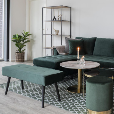 SKAT-Banc en velours vert 100 cm