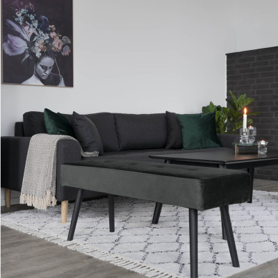 SKAT-Panca in velluto nero 100 cm