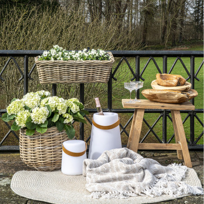 BART-Banco de teca natural reciclada 50 cm