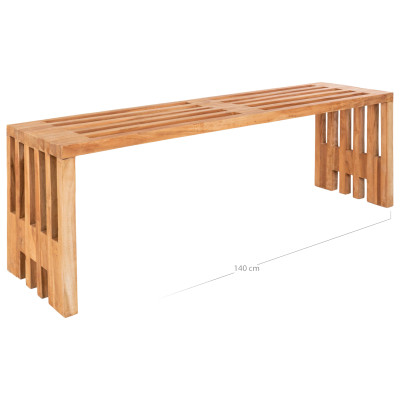 JUNI-Bank aus recyceltem Massivholz-Teakholz 140 cm