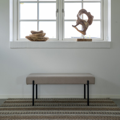 LONDON-Banc en tissu taupe100 cm