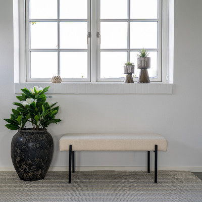 LONDON-Ecrufarbene Stoffbank 100 cm