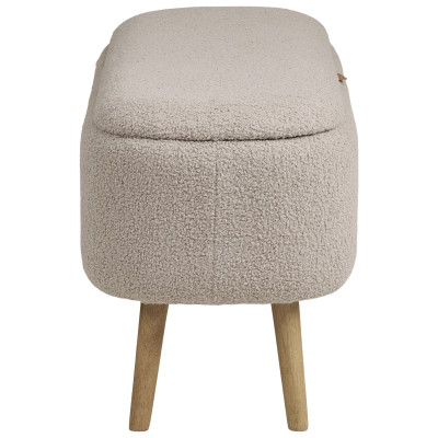 ARIN-Bank mit Stauraum in beigefarbenem Schlingenstoff 95 cm