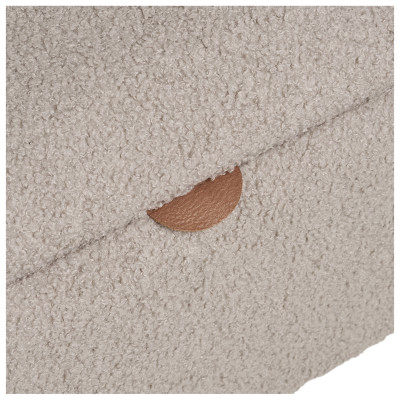 ARIN-Banc avec rangement en tissu bouclé beige 95 cm