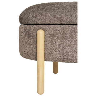 ALIN-Panca con contenitore in tessuto marrone e legno 97 cm