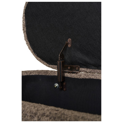 ALIN-Banc avec rangement en tissu marron et bois 97 cm