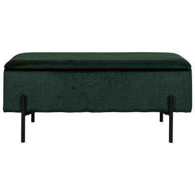 ASHFORD-Panca con contenitore in velluto verde 95 cm