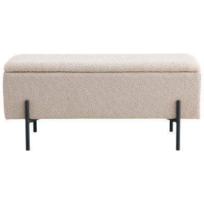 ASHFORD-Banco con almacenaje en tejido bouclé beige 95 cm