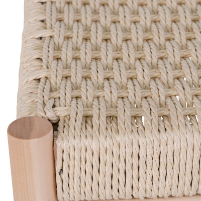 OZY-Banc avec assise en osier naturel et bois naturel 80 cm