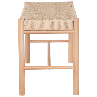 OZY-Panca con seduta in vimini naturale e legno naturale 80 cm