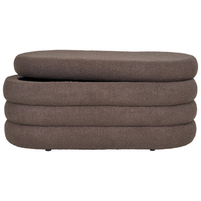 SLICE-Panca con contenitore in tessuto bouclé marrone 103 cm