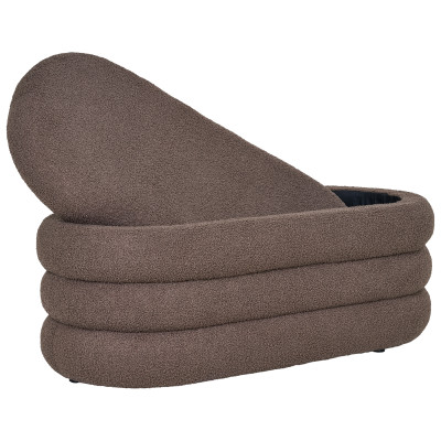 SLICE-Panca con contenitore in tessuto bouclé marrone 103 cm
