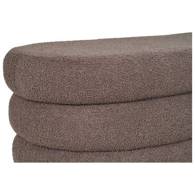 SLICE- Banc avec rangement en tissu bouclé marron 103 cm