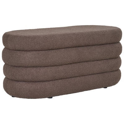 SLICE-Panca con contenitore in tessuto bouclé marrone 103 cm