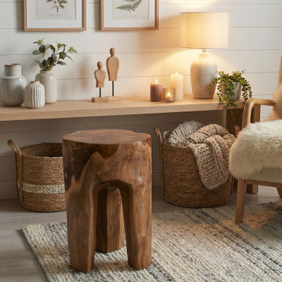 TIF- Tabouret en teck massif recyclé ø26 cm