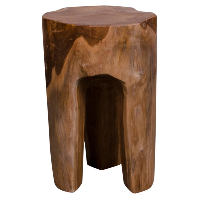 TIF-Taburete de teca maciza reciclada ø26 cm
