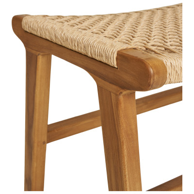 TIKY-Poggiapiedi in teak e rattan