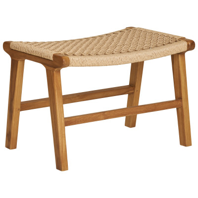 TIKY-Poggiapiedi in teak e rattan