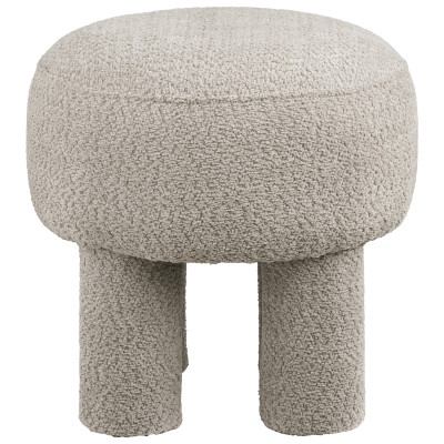 HERG-Pouf aus taupefarbenem Chenille-Stoff ø43 cm