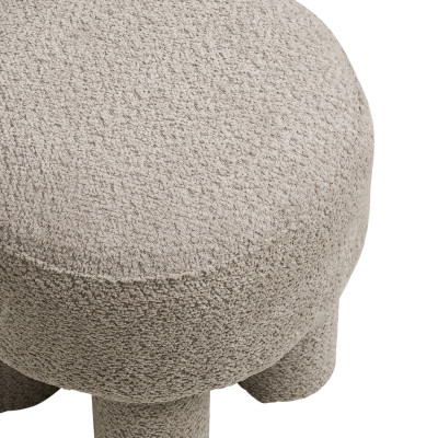HERG-Pouf en tissu chenillé taupe ø43 cm