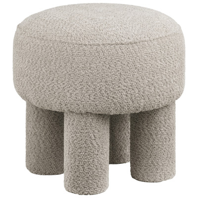 HERG-Pouf aus taupefarbenem Chenille-Stoff ø43 cm