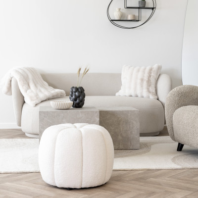 LOOM-Ecru Pouf ø48 cm