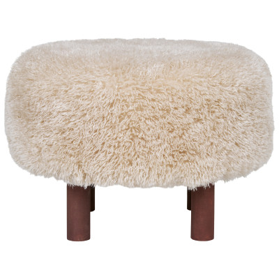 SCOT-Pouf in tessuto beige ad anello ø50cm