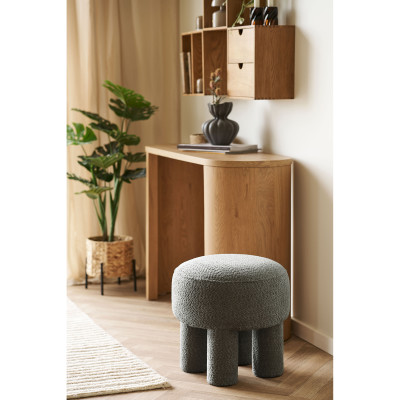 HERG-Pouf in tessuto ciniglia antracite ø43 cm