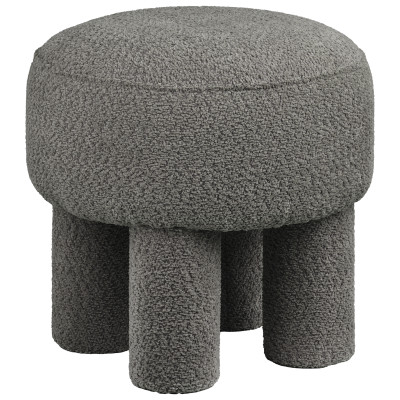 HERG-Pouf en tissu chenillé fusain ø43 cm