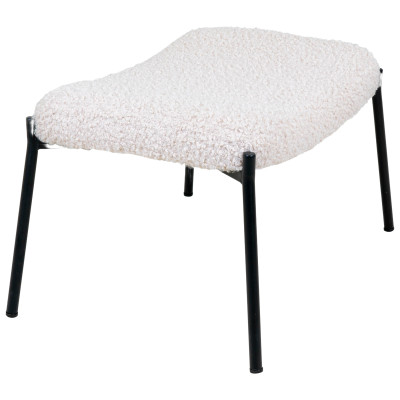 BORIS-Repose-pied en tissu bouclé écru