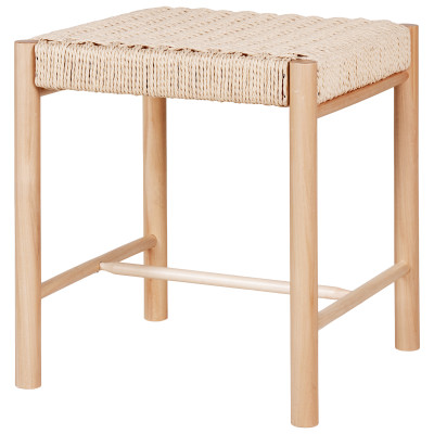 OZY-Tabouret avec assise en osier naturel et bois naturel 42x42 cm