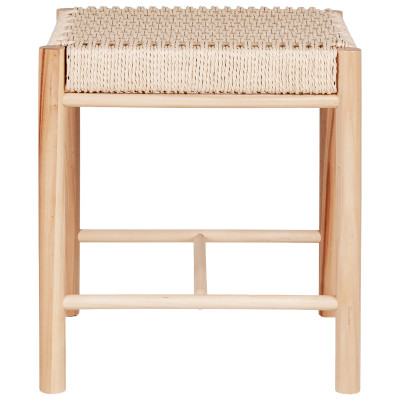 OZY-Taburete con mimbre natural y asiento de madera natural 42x42 cm