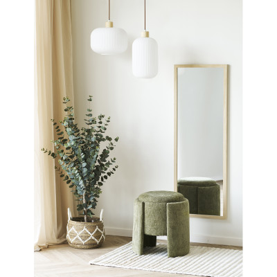 WATT- Pouf in tessuto verde ø42 cm