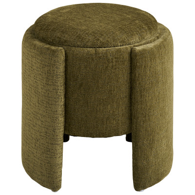WATT- Pouf in tessuto verde ø42 cm