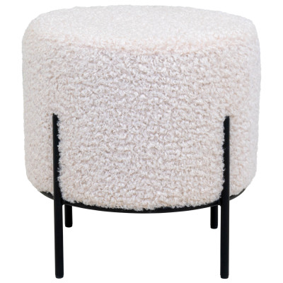 TED-Pouf aus ecrufarbenem Bouclé-Stoff ø355 cm