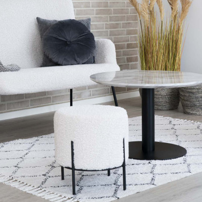 TED-Pouf in tessuto bouclé ecrù ø355 cm