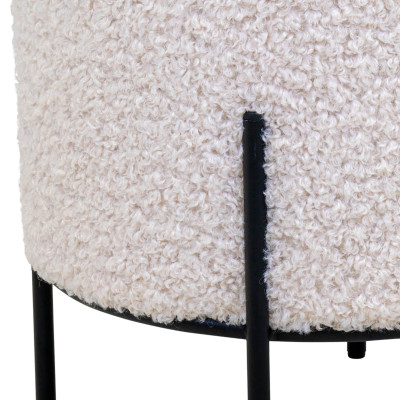 TED-Pouf in tessuto bouclé ecrù ø355 cm