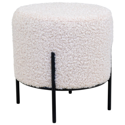 TED-Pouf in tessuto bouclé ecrù ø355 cm
