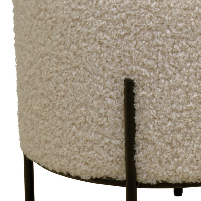 TED-Sitzpuff aus taupefarbenem Bouclé-Stoff ø355 cm