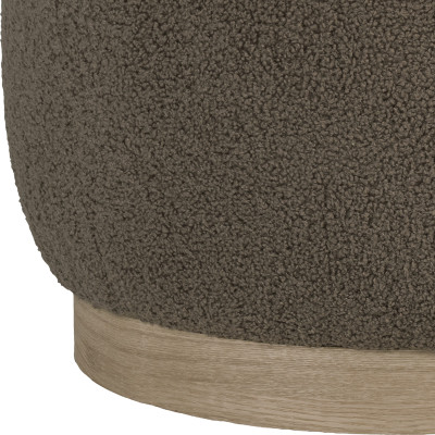 BUL-Pouf in tessuto a nodi marrone e legno ø445 cm