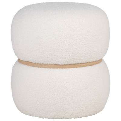 BULL-Pouf en tissu bouclé écru ø38 cm