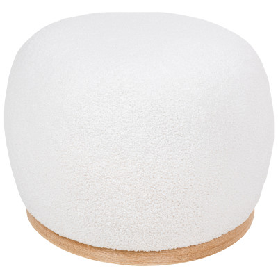 HABY-Pouf en tissu bouclé ecru 54,5x88,5 cm