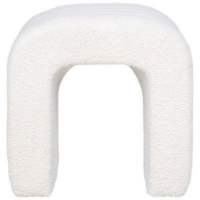 YU- Pouf in tessuto bouclé ecrù 42x41 cm