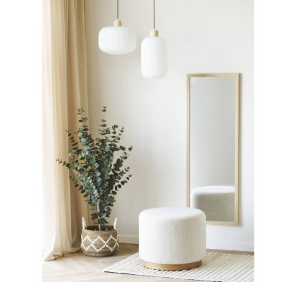 DIX- Pouf en tissu sable ø50 cm