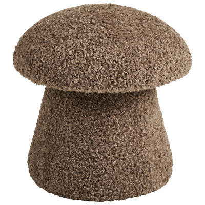 MUSHY-Brauner Kunstfellpouf ø45 cm