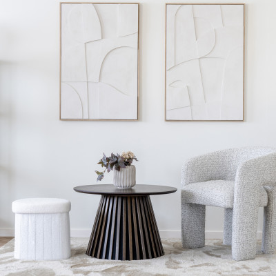 MEDI-Pouf in tessuto bouclè écru 425x365 cm