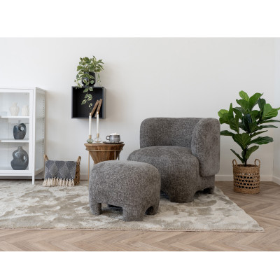 MOSS-Reposapiés en tela de chenilla gris